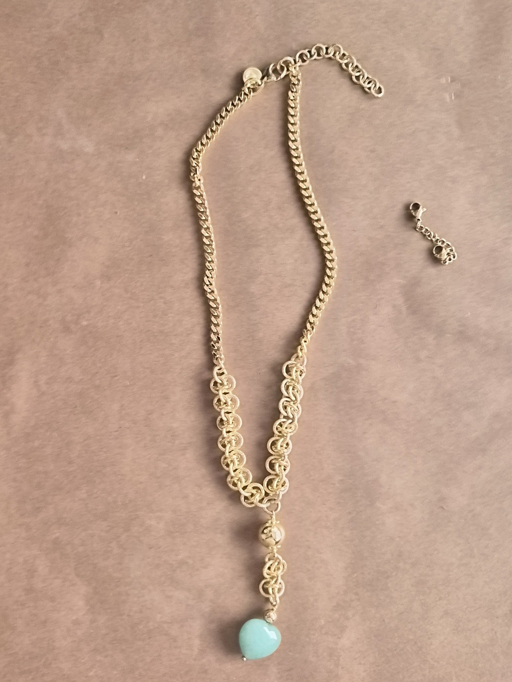 Bronzoro Necklace with Turquoise Heart Pendant